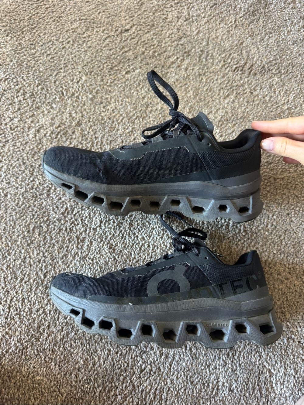 On Running Women's Black and Gray Cloudmonster shoes - Picture 2 of 7